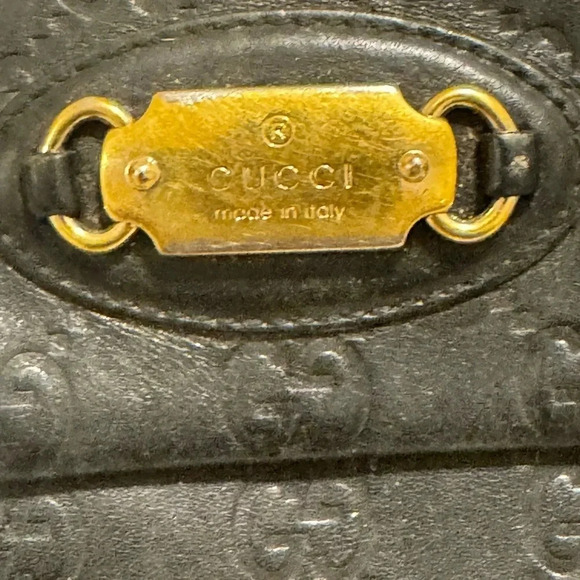 Gucci Black Leather Authentic Gucci GG Pattern Folding Wallet W/Dustbag - Picture 4 of 11